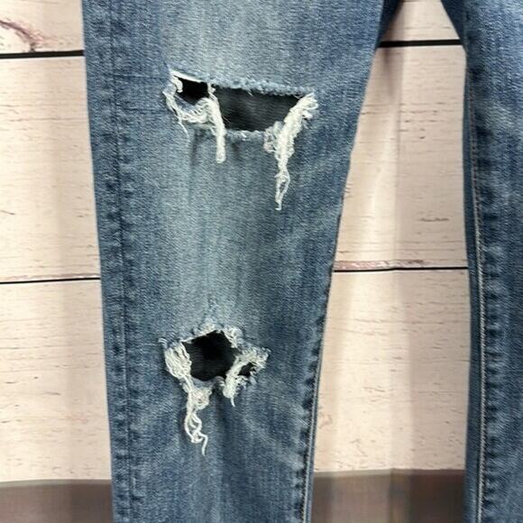 American Eagle Jeans Womens 4 Highest Rise Jegging Super Stretch X Rips Grunge - Picture 8 of 13